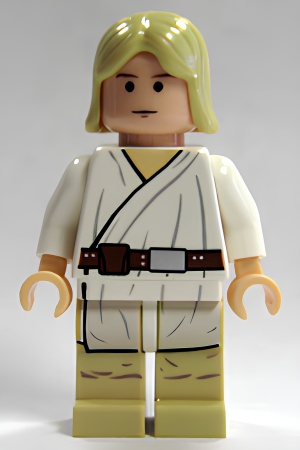 Минифигурка Lego Star Wars Luke Skywalker - Light Nougat, Long Hair, White Tunic, Tan Legs sw0176 U